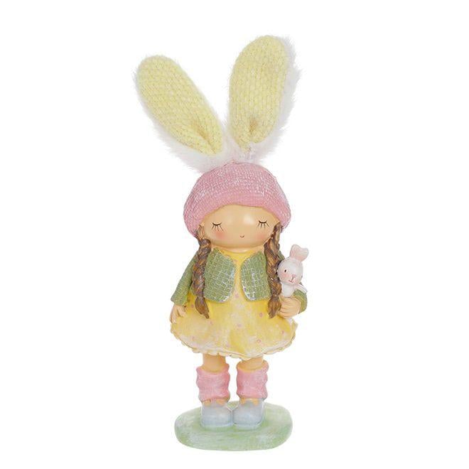 Фігурка декоративна Flora Дівчинка з зайчиком 23 см (42068)