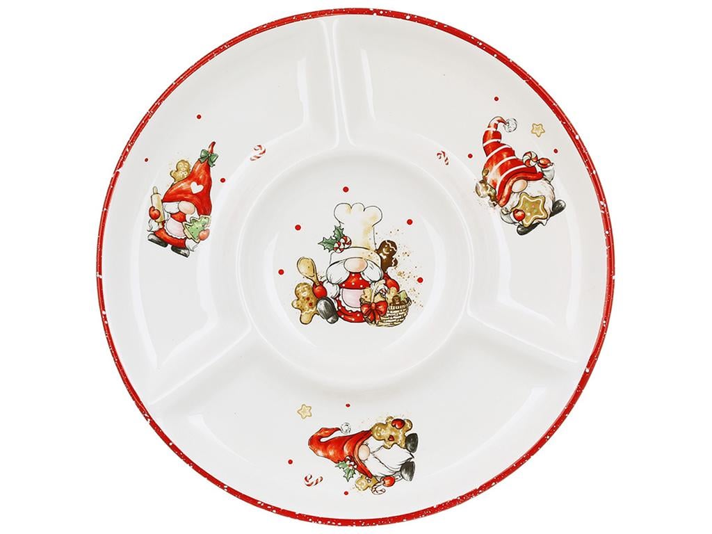 Менажница керамическая Гномики с пряниками 26х2 см (BDI-DM779-X)