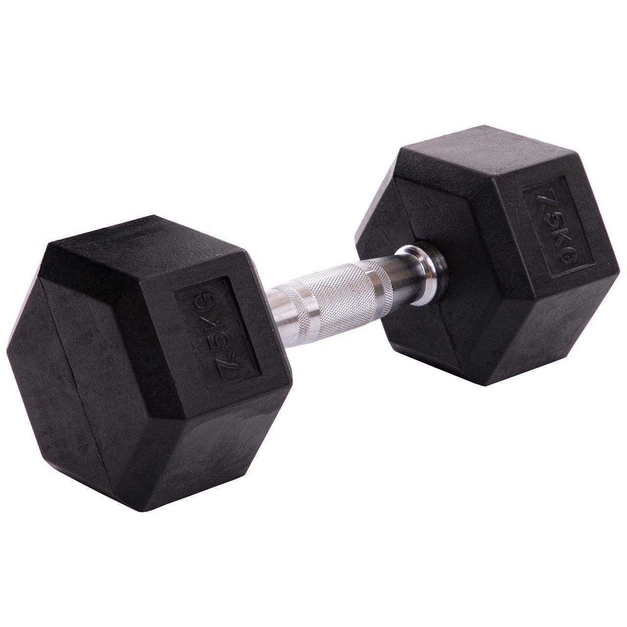 Гантель цельная SP-Planeta LN-1205-7_5 шестигранная гексагональная обрезиненная 7,5 кг (2534251895) - фото 1 Гантель цельная SP-Planeta LN-1205-7_5 шестигранная гексагональная обрезиненная 7,5 кг (2534251895) - фото 1