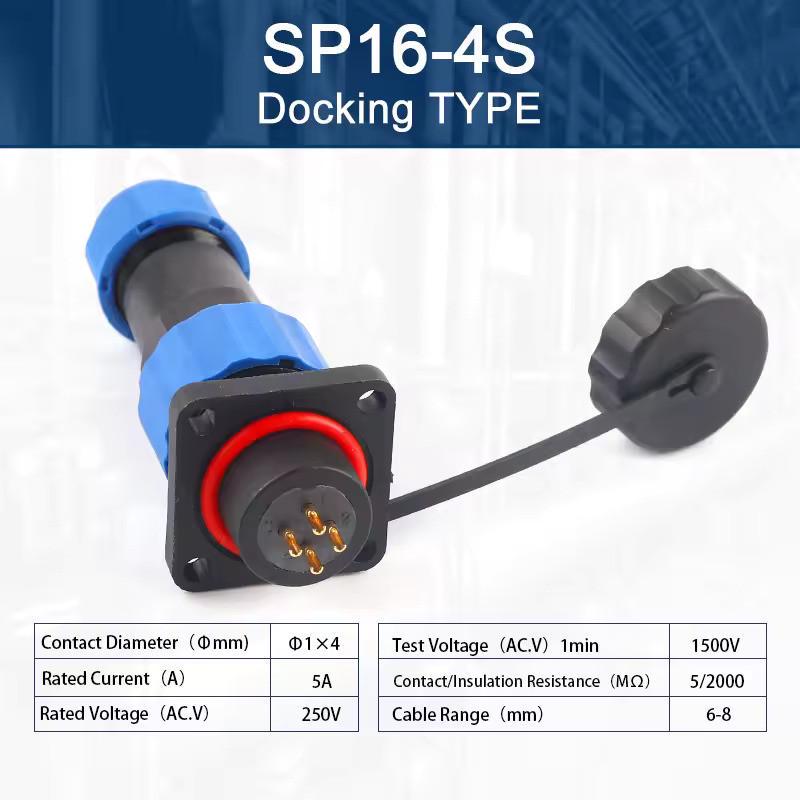 Разъем герметичный SP16 IP68 розетка/штекер на кабель SP16 4S-F-M 4pin 5 А (2735637990) - фото 6 Разъем герметичный SP16 IP68 розетка/штекер на кабель SP16 4S-F-M 4pin 5 А (2735637990) - фото 6