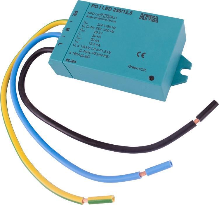 Обмежувач перенапруги ПЗІП E.NEXT e.PO 1+N-PE 230В 50кА клас 1+2+3 для LED освітлення (92.204)