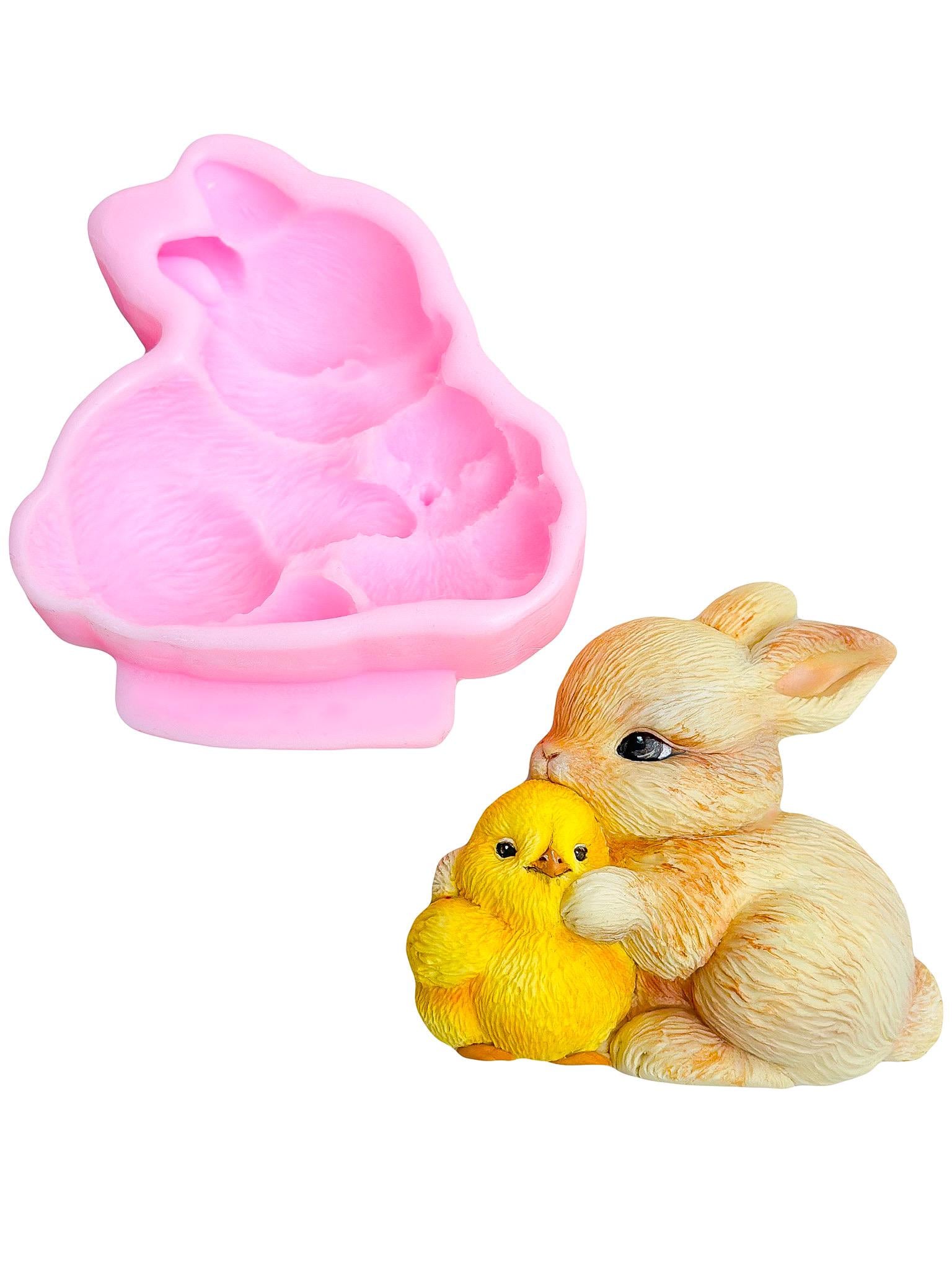 Молд силиконовый Зайка с цыпленком 2д (13100)