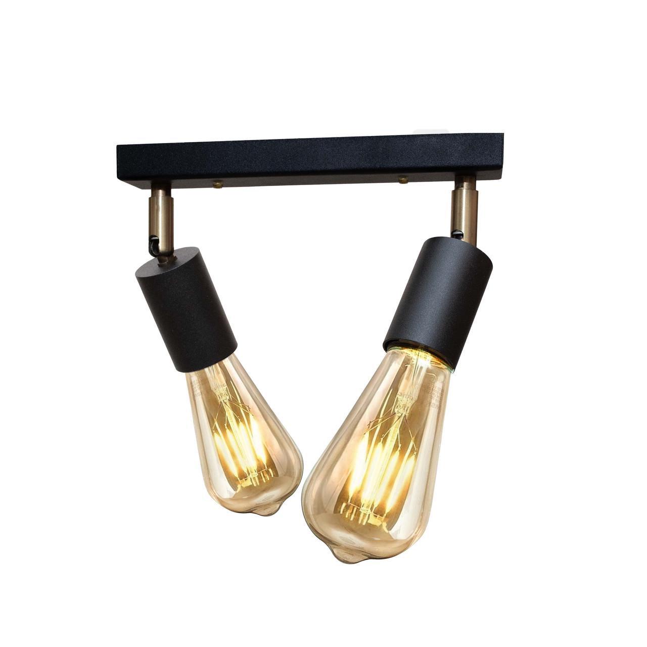 Светильник спот MSK ELECTRIC Asket с поворотным механизмом под две лампы Е27 Черный (NL 1222-2) - фото 4 Светильник спот MSK ELECTRIC Asket с поворотным механизмом под две лампы Е27 Черный (NL 1222-2) - фото 4