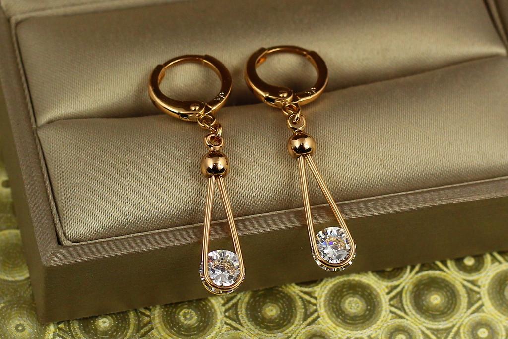 Серьги подвески Xuping Jewelry Вокал 4 см Золотистый (2003993841)