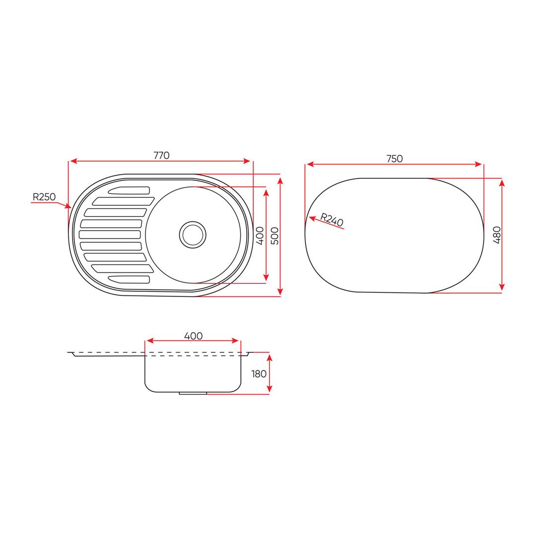 Мойка кухонная Lemax нержавеющая сталь сифон (LE-5003 CH) - фото 7