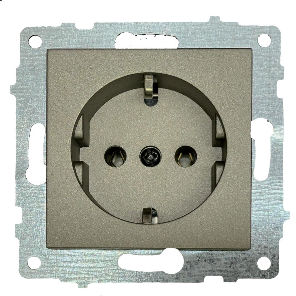 Розетка одинарная с заземлением Ovivo Grano Антрацит (00000007720)