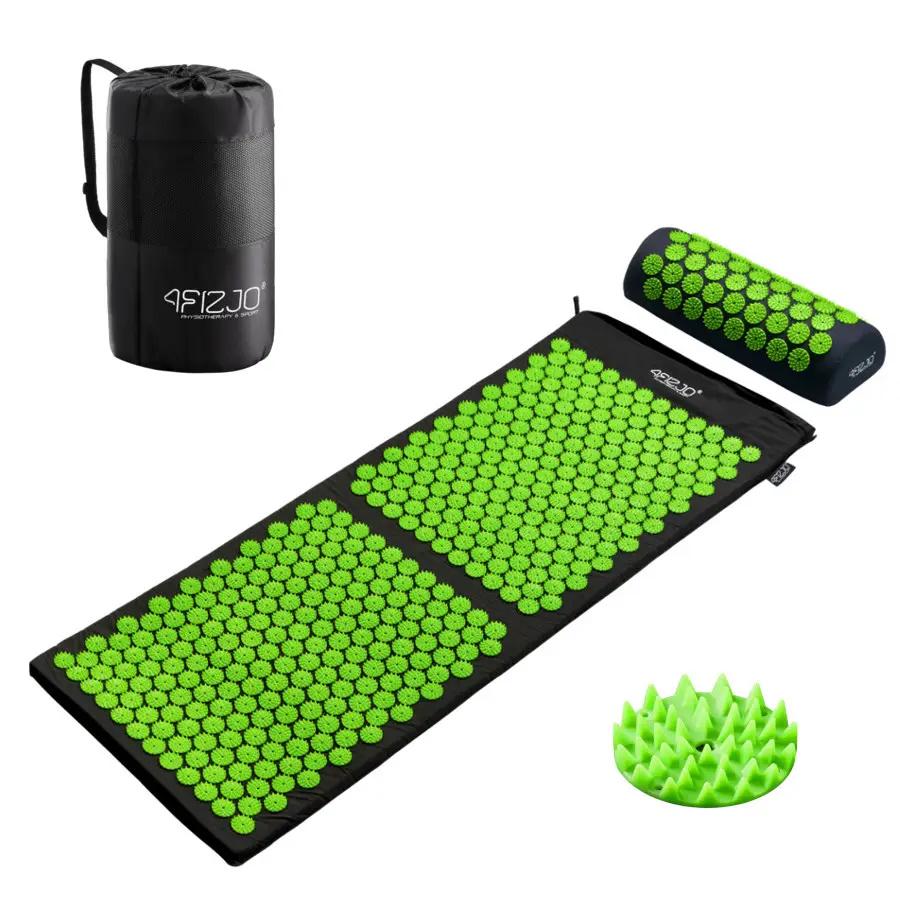 Килимок акупунктурний з валиком 4FIZJO Аплікатор Кузнєцова 128x48 см 4FJ0048 Black/Green - фото 3