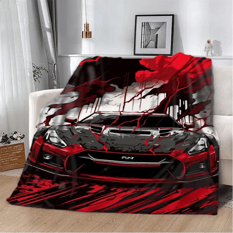 Плед-покрывало Nisan Gtr плюш/велюр детское 135х160 см Красный