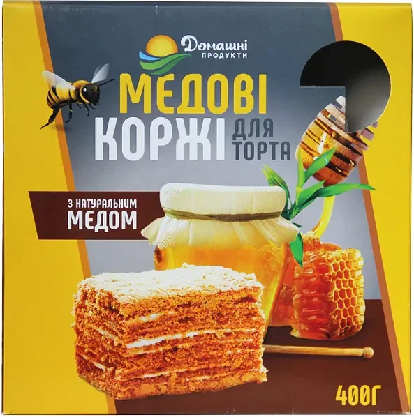 Коржи медовые ТМ Домашні продукти с натуральным медом 400 г Коржи медовые ТМ Домашні продукти с натуральным медом 400 г