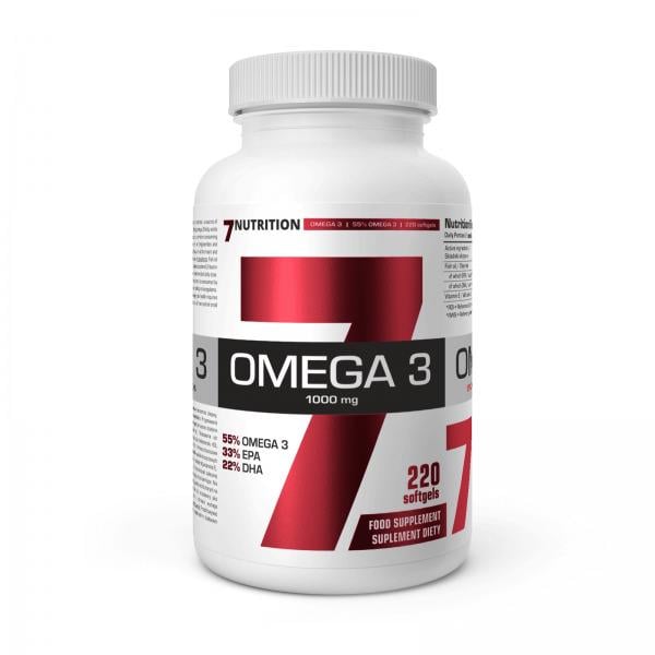 Омега-3 жирные кислоты 7 Nutrition Omega-3 1000 мг 55% 330 мг EPA 220 мг DHA + D3 2000 UI + K2 MK-7 50 мкг 180 softgels