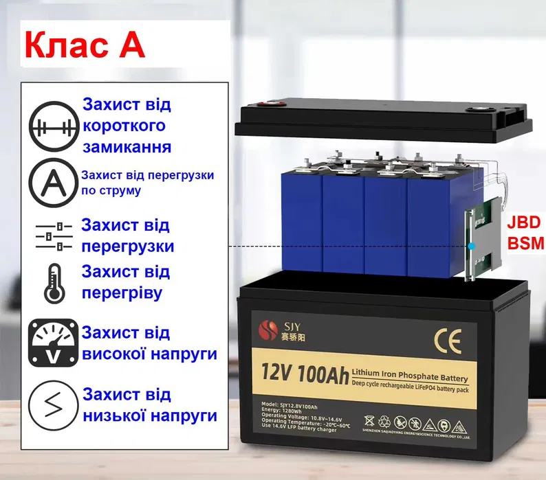 Акумулятор LiFePO4 BMS літій/залізо/фосфатний 100 Ah 12V (22613886) - фото 2