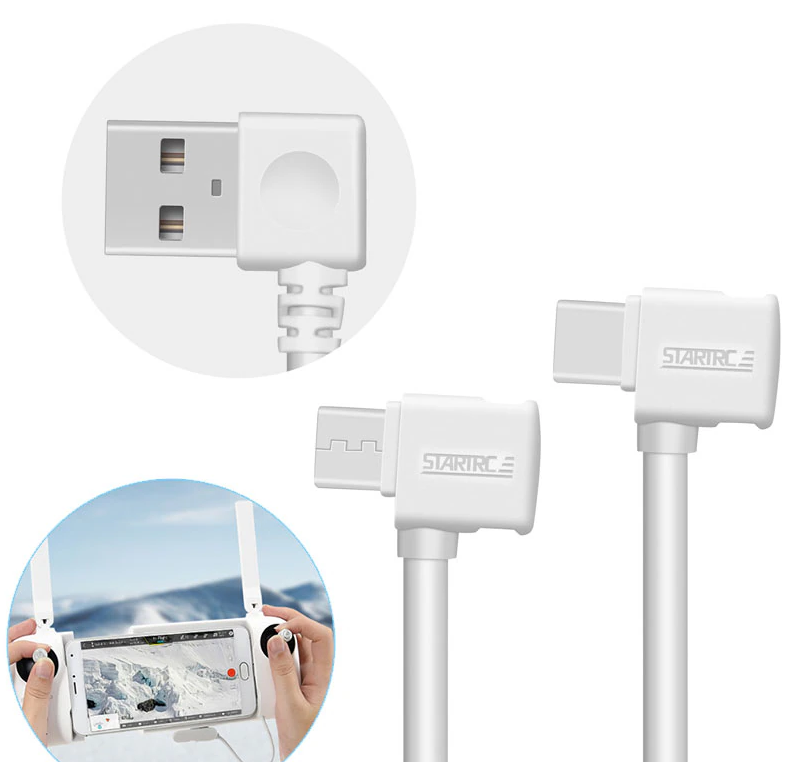 Кабель угловой USB Type-C для квадрокоптера Xiaomi Fimi X8 SE 0,15 м White (1926310098) - фото 3