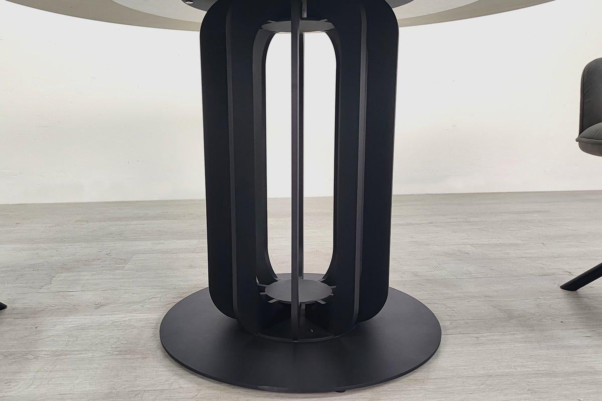 Обеденный стол Intarsio OLYMPIA CERAMIC 130 см Белый матовый/Черный (OLYMPIA130) - фото 5