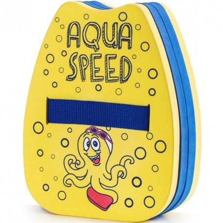 Доска для плавания Aqua Speed с нагрудным ремнем Kiddie Back Float 22x18x8 см Желтый (5908217668998)