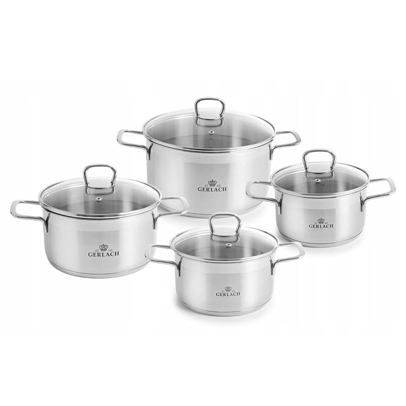 Набір каструль із кришкою Gerlach Brava із нержавіючої сталі 8 пр. (2015284732)