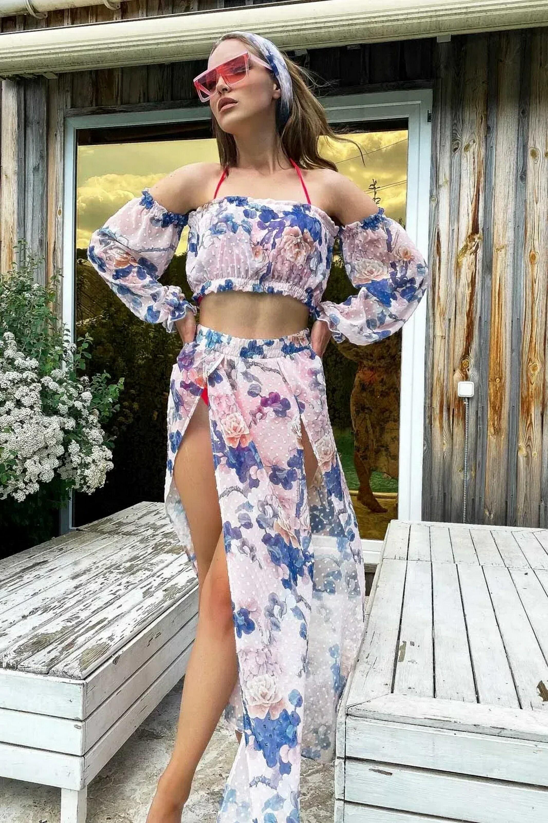 Пляжный костюм женский Seventeen топ/юбка/платок S-M Розовый (104-1725.4727) Пляжный костюм женский Seventeen топ/юбка/платок S-M Розовый (104-1725.4727)