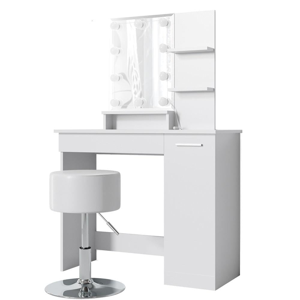 Туалетный столик с лампами Julia и стул хоккер Белый - фото 1 Туалетный столик с лампами Julia и стул хоккер Белый - фото 1