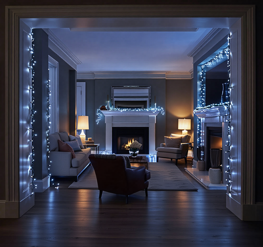 Гірлянда нитка 160 LED 16 м чорний провід Білий - фото 1