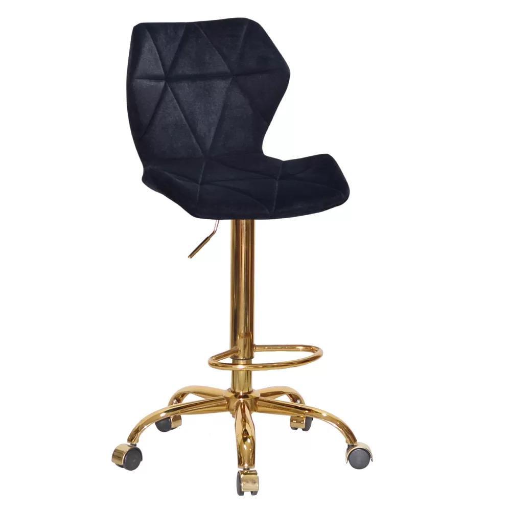 Стул TECHNO OFFICE HIGH GOLD бархат Черный (900485)
