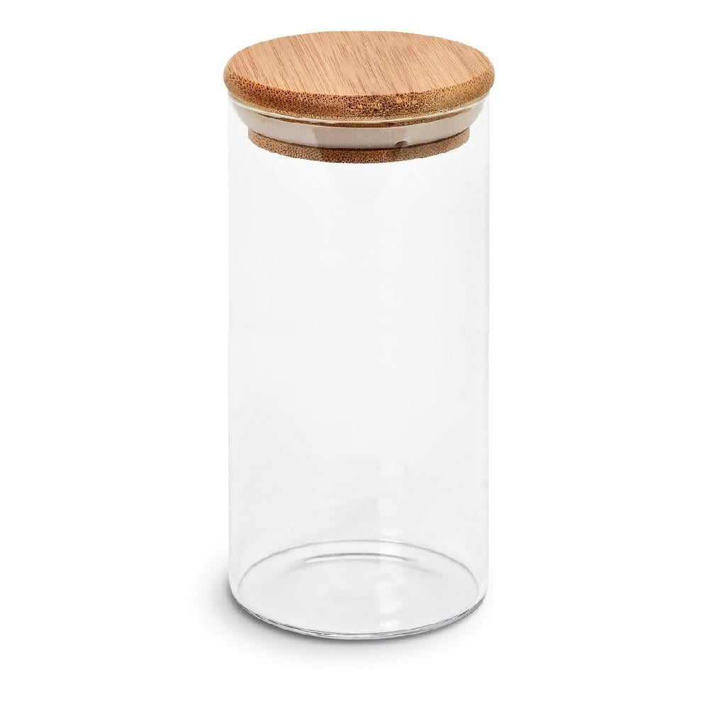 Банка с бамбуковой крышкой 450 мл 6,5х15 см (R10902-1) - фото 1 Банка с бамбуковой крышкой 450 мл 6,5х15 см (R10902-1) - фото 1