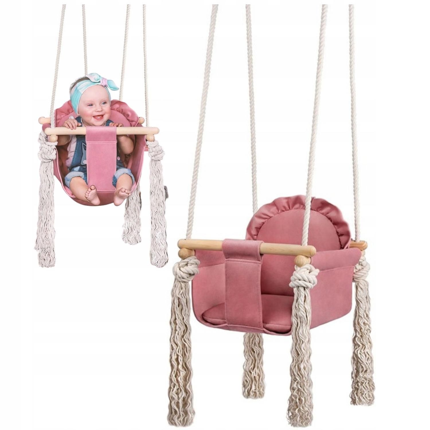 Детские качели подвесные Lulando SWING FRILL Розовый - фото 3