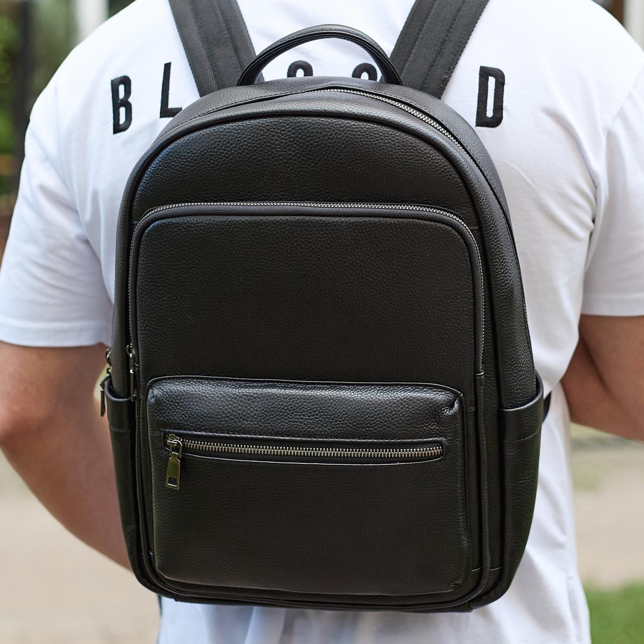 Рюкзак мужской классический Tiding Bag из натуральной кожи Черный (68932 2708980664)