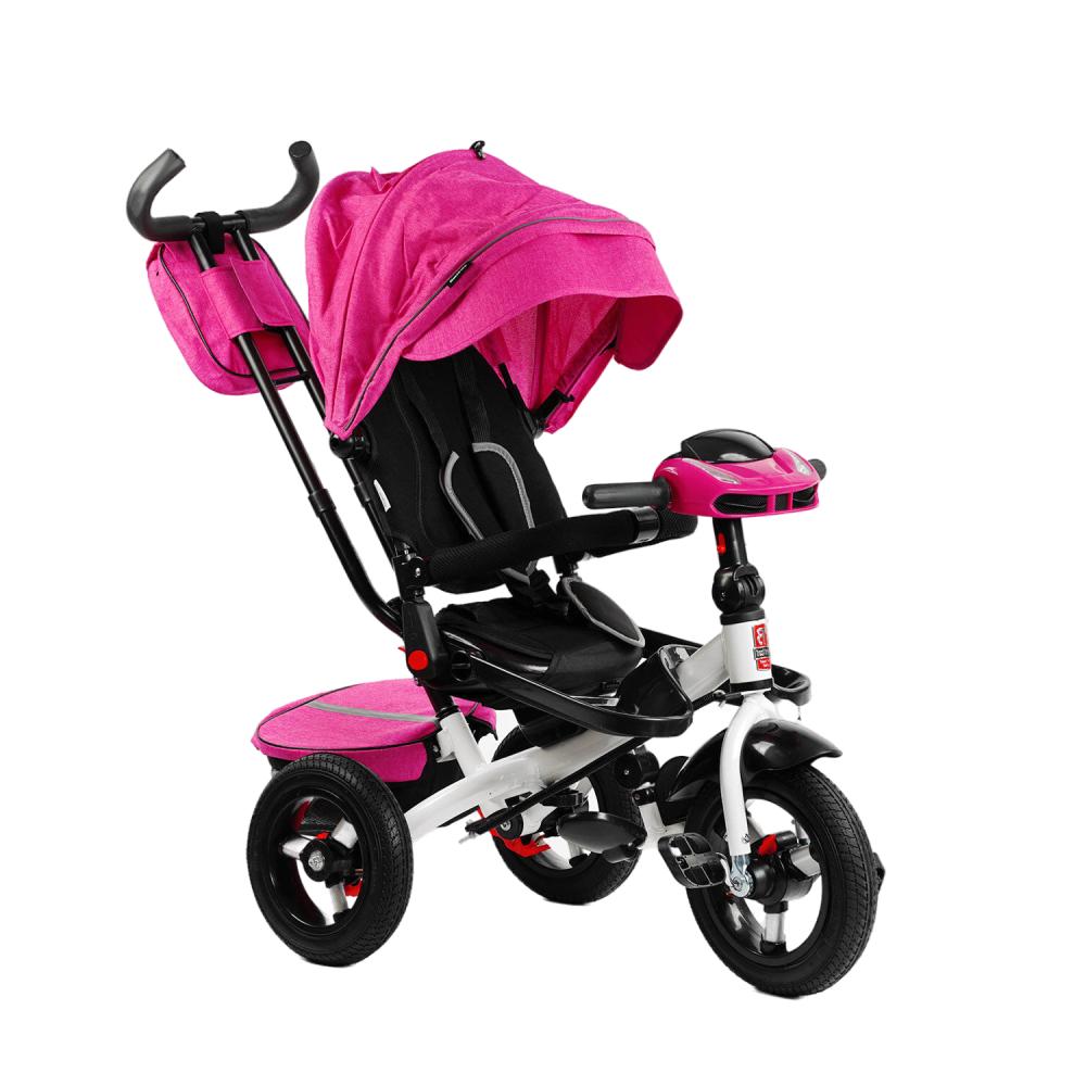 Велосипед 3-х колісний дитячий Best Trike надувні колеса фара з USB пультом Pink (129655)