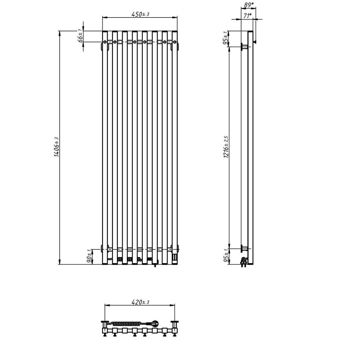 Рушникосушарка електрична Navin Levante Sensor ліва 450х1400 мм Чорний муар (S12-257153-4514) - фото 6 Рушникосушарка електрична Navin Levante Sensor ліва 450х1400 мм Чорний муар (S12-257153-4514) - фото 6