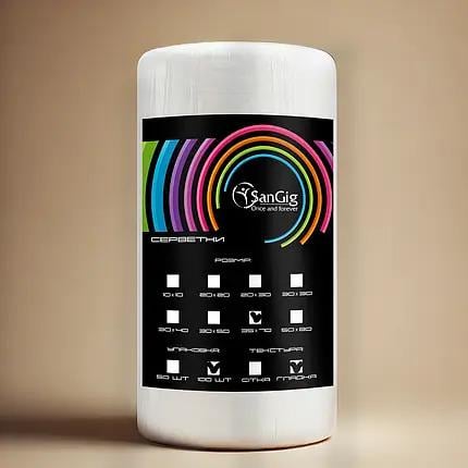 Салфетки в рулоне SanGig гладкие одноразовые 40 г/м2 35х70 см 100 шт. (27513144)