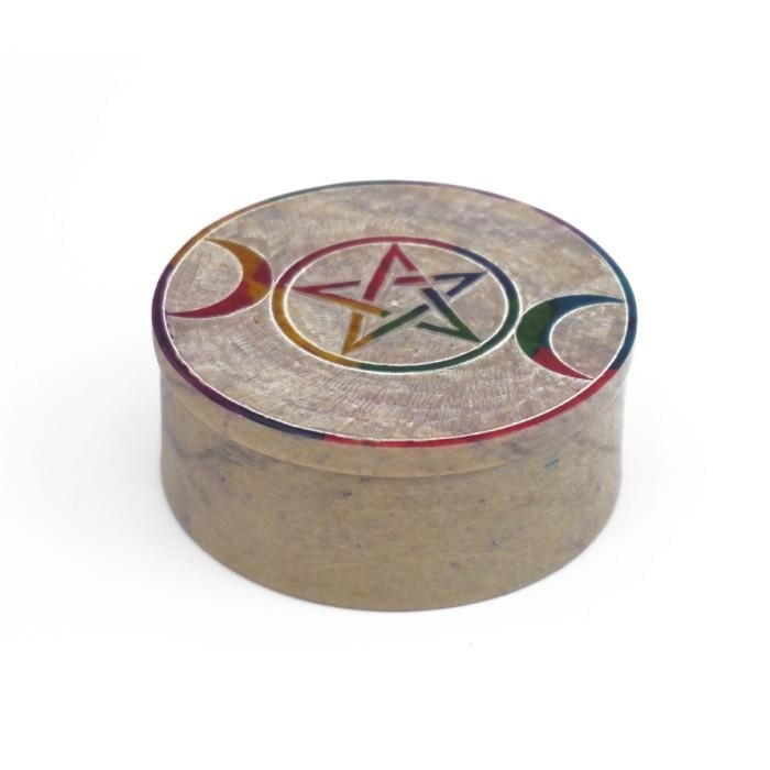 Шкатулка для бижутерии Пентакль Три Луны из мрамора (9170119)