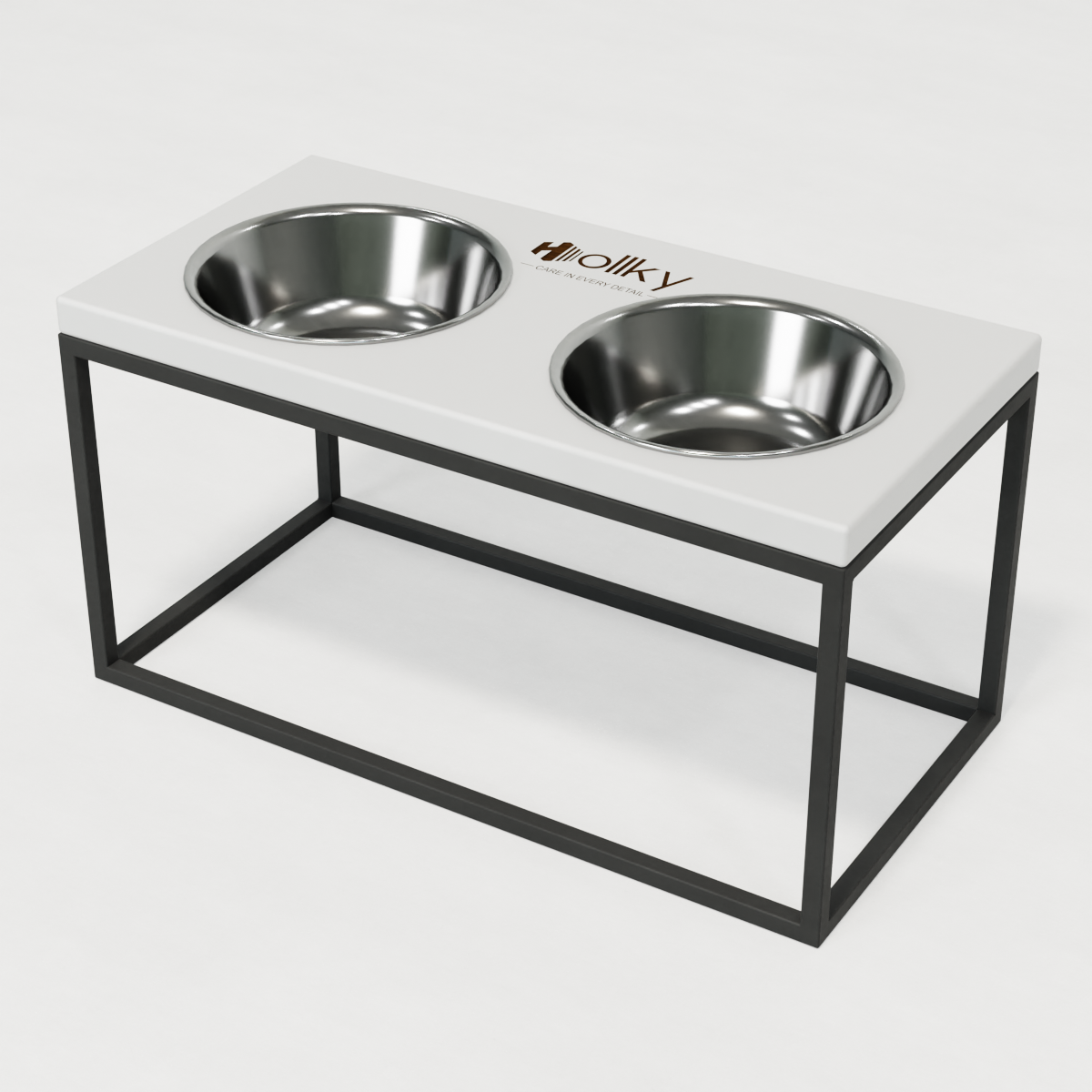 Миски на підставці для середніх і великих собак Hollky Base L 2х0,95 л (BL-422120-GRWH) - фото 9 Миски на підставці для середніх і великих собак Hollky Base L 2х0,95 л (BL-422120-GRWH) - фото 9