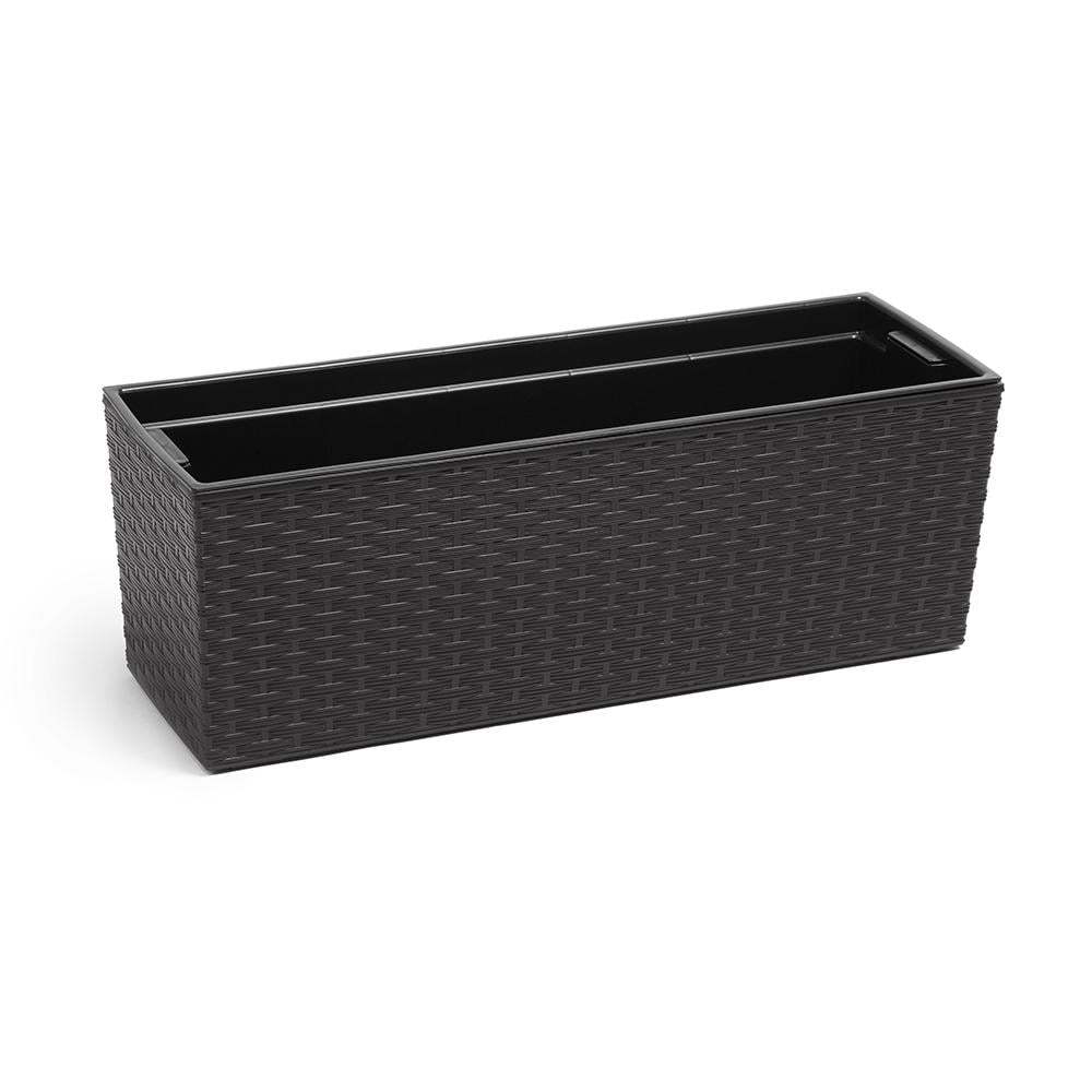 Горщик для квітів Lamela Begonia Rattan 56 см Чорний (LA625-04)