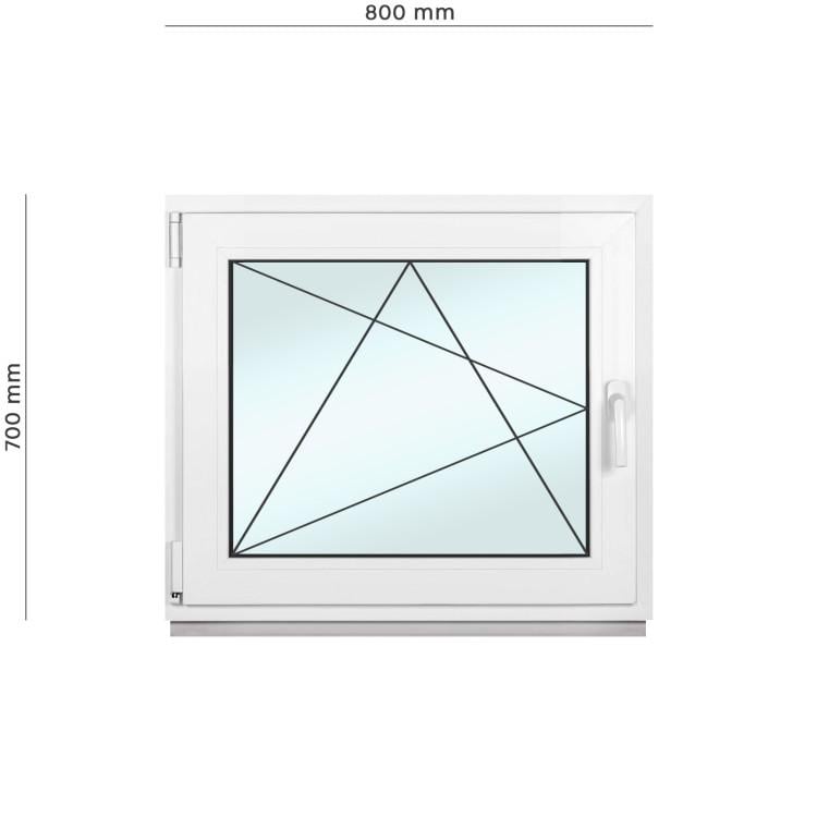 Окно металлопластиковое Framex поворотно-откидное с левым открытием 800х700 мм Белый - фото 2