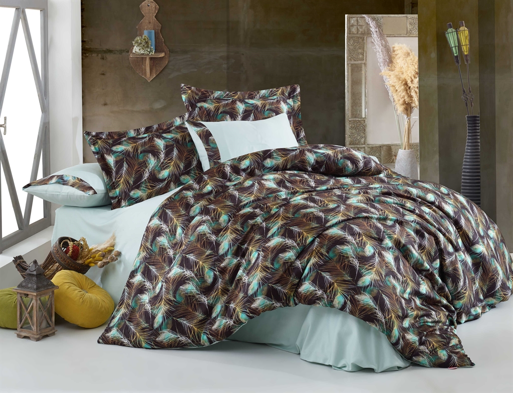 Комплект постельного белья Hobby Crash Sateen Sierra 200х220 см/50х70 см 2 шт./70х70 см 2 шт. Салатовый