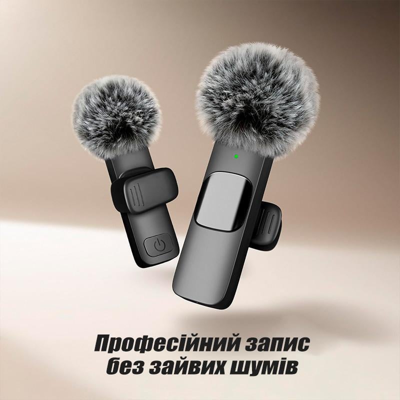 Микрофон беспроводной петличный K9 Selection на одежду/для телефона/Type-C/Bluetooth/для записи 2 шт. (K9-Type-C) - фото 5 Микрофон беспроводной петличный K9 Selection на одежду/для телефона/Type-C/Bluetooth/для записи 2 шт. (K9-Type-C) - фото 5