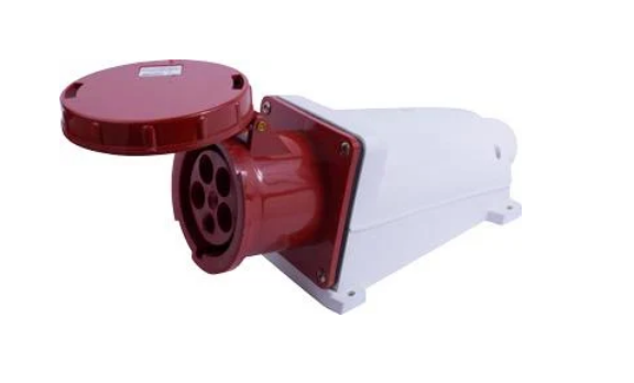 Силова розетка E.NEXT e.socket.145.125.67 3P+N+PE 125А 400 В стаціонарна IP67 Червоний (p012029)