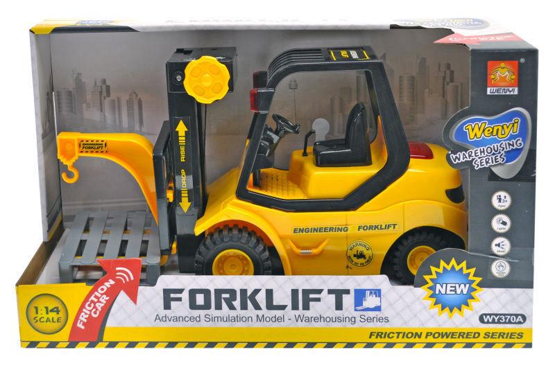 Машинка WenYi Погрузчик инерционный с музыкой и светом 35x14x21 см Желто-черный (WY370A)
