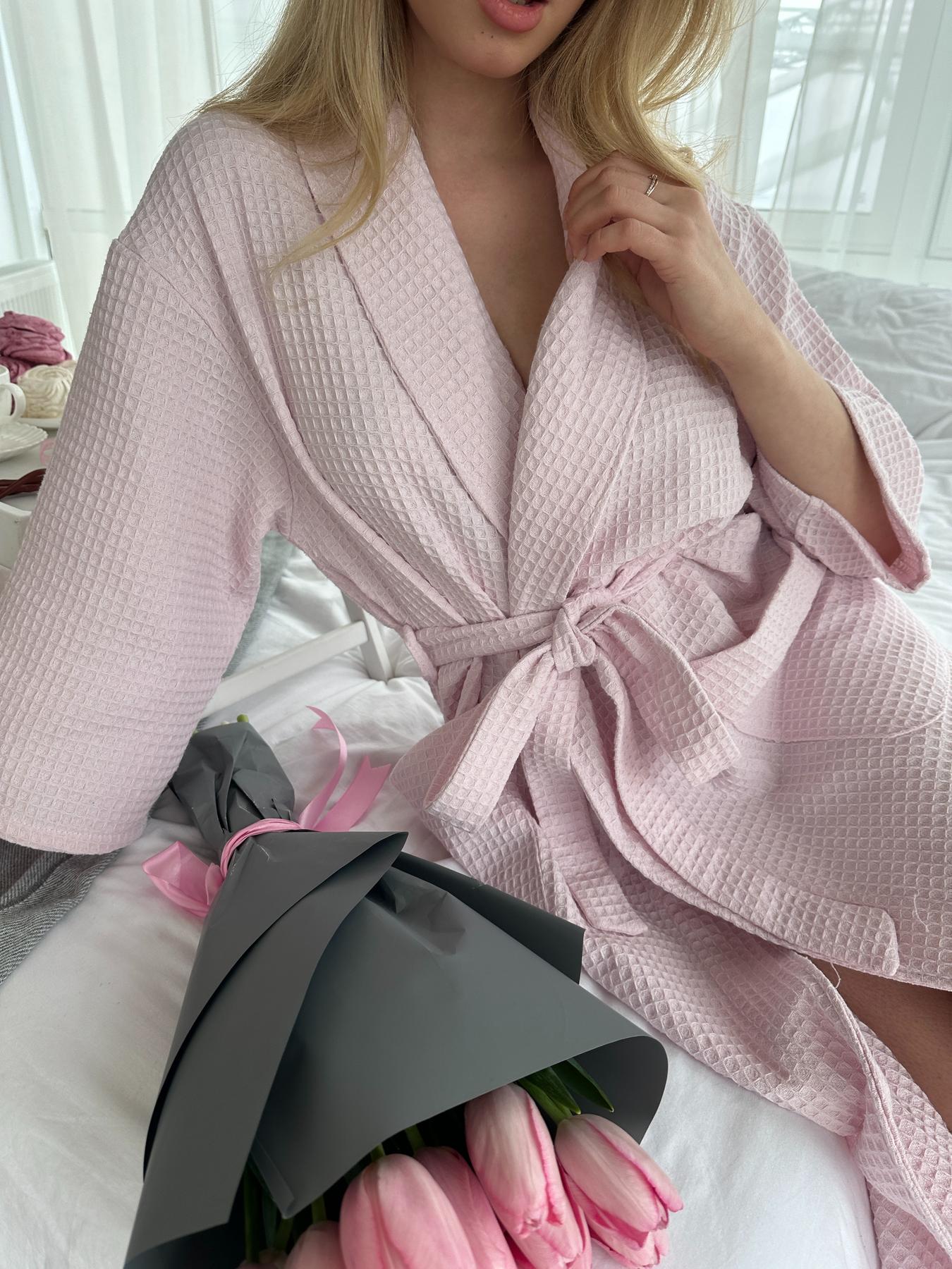 Халат жіночий вафельний COSY з шалевим коміром L Cвітло-ліловий (304) - фото 5 Халат жіночий вафельний COSY з шалевим коміром L Cвітло-ліловий (304) - фото 5