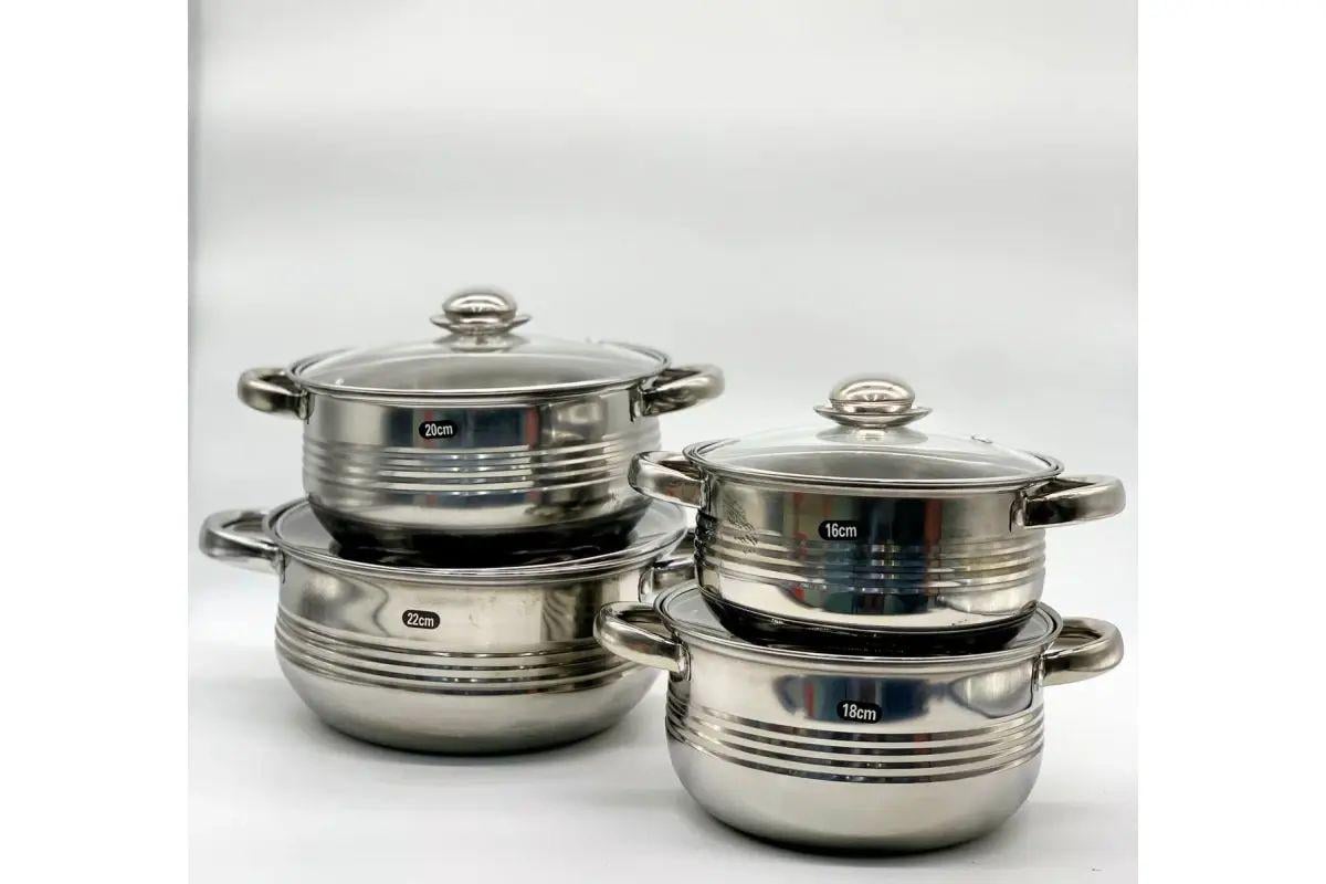 Набор кастрюль с крышками Unique UN-7020 нержавеющая сталь 8 пр. (30547345) - фото 2 Набор кастрюль с крышками Unique UN-7020 нержавеющая сталь 8 пр. (30547345) - фото 2