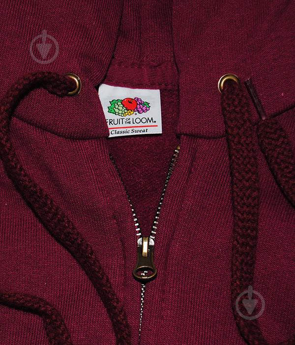 Толстовка Fruit of the Loom Classic hooded sweat jacket L Бордовый (062062041L) - фото 6