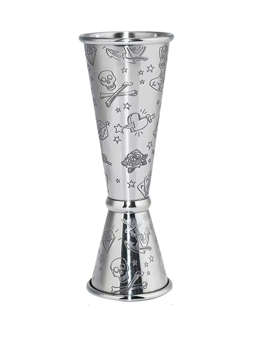 Мірна склянка для бару 30/60 мл Сріблястий Мірна склянка для бару 30/60 мл Сріблястий