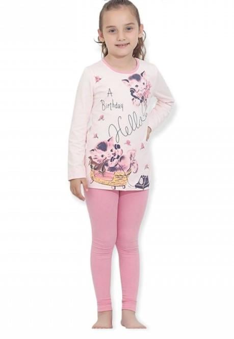 Пижама для девочки хлопковая BAYKAR Hello kitty р. 9 134-140 см 9-10 лет Светло-розовый (9300-248)