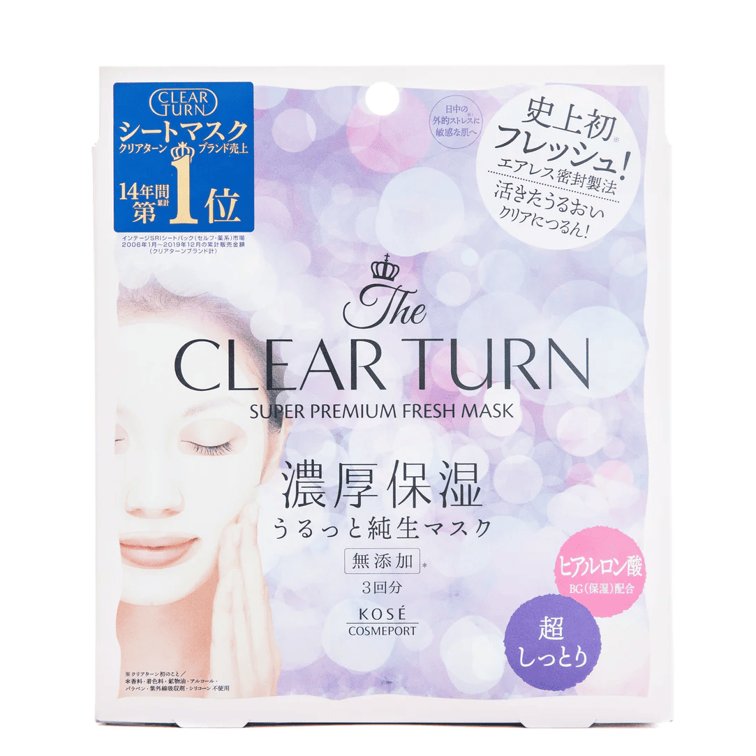 Глибоко зволожуюча тканинна маска KOSE COSMEPORT Clear Turn Premium Fresh Mask 3 шт.