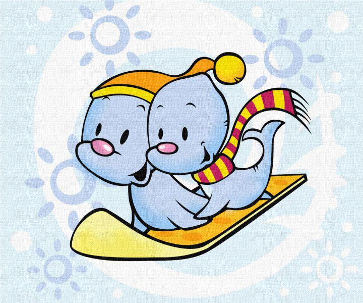 Картина по номерам Идейка Зимние развлечения 25х30 см (Id-7168/2)