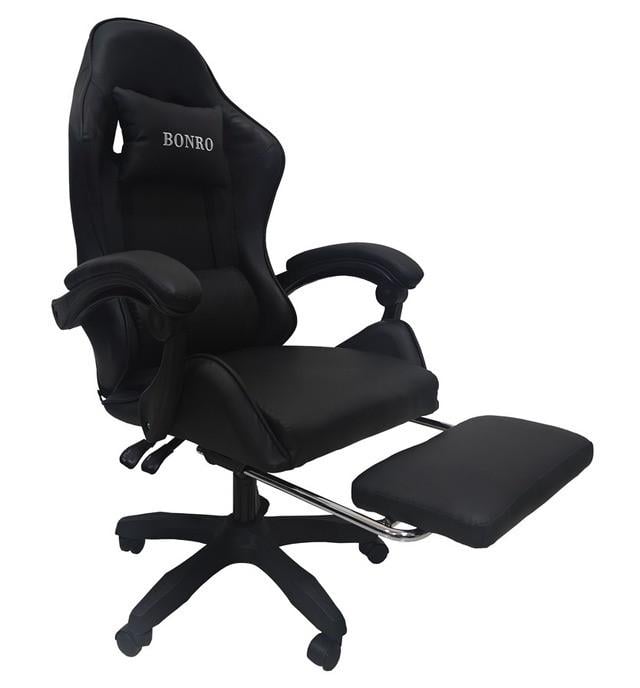 Кресло геймерское Bonro B-945 с подставкой для ног Черный (2776525285)