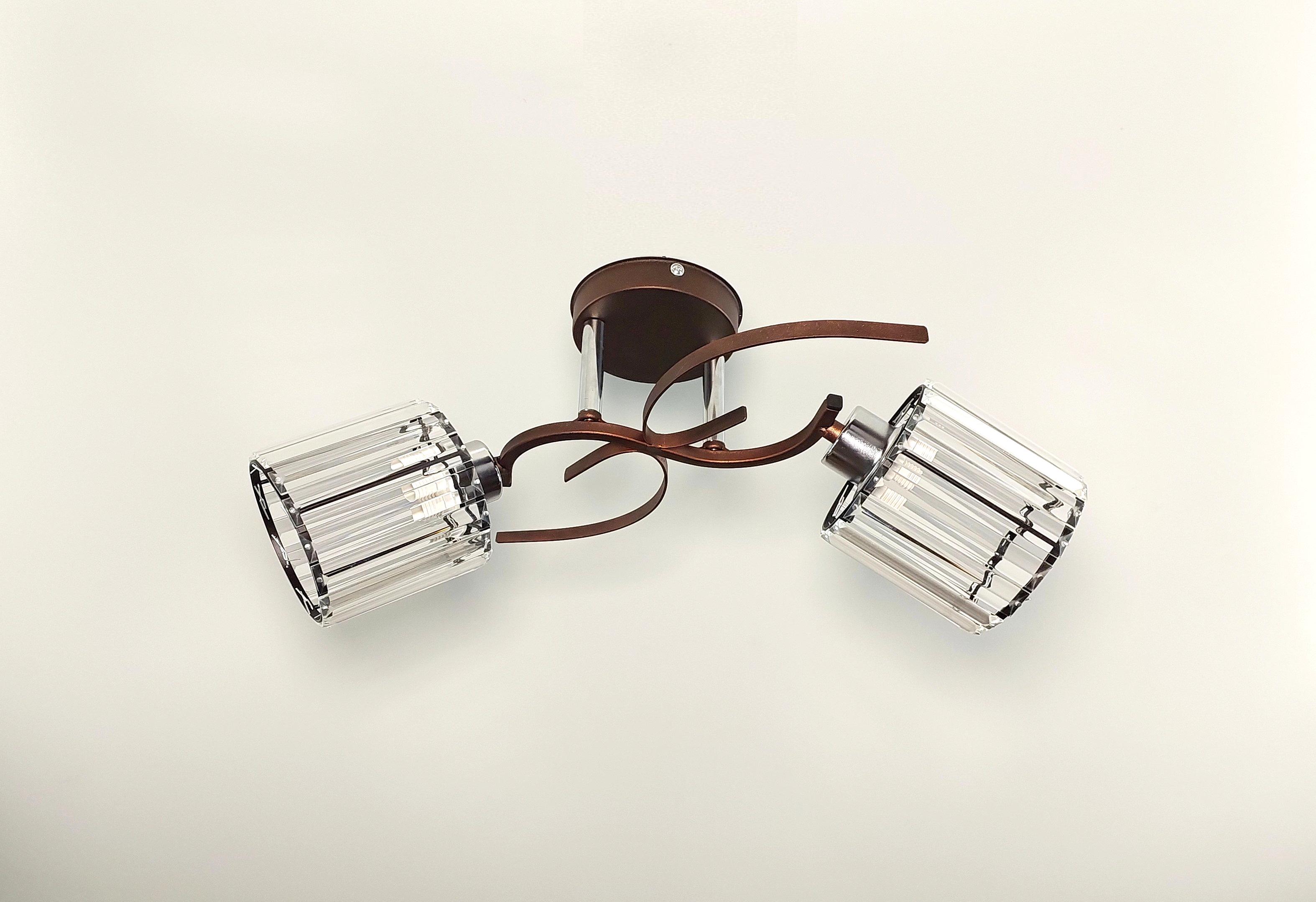 Потолочная люстра 3223/2 на 2 плафона металлическая Коричневый (20204264)