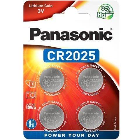 Батарейки Panasonic CR2025 Lithium 4 шт. (1859922062) - фото 1