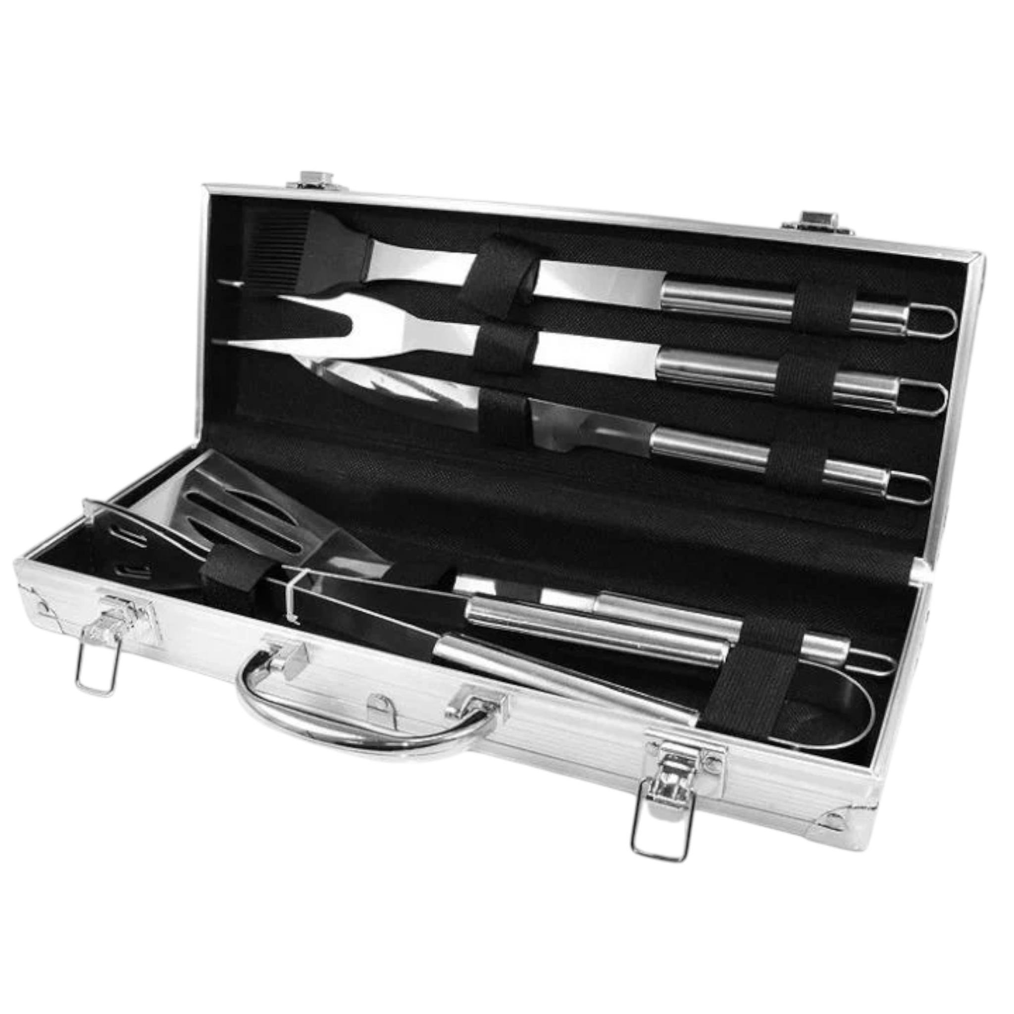 Набор для мангала BBQ Tools Set AL-5 для барбекю 37х13х7 см 5 пр. в алюминиевом кейсе (25400121)