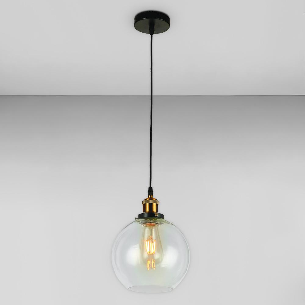 Люстра подвесная шар Light House LS-18599-1 CL 200 Черный/Прозрачный