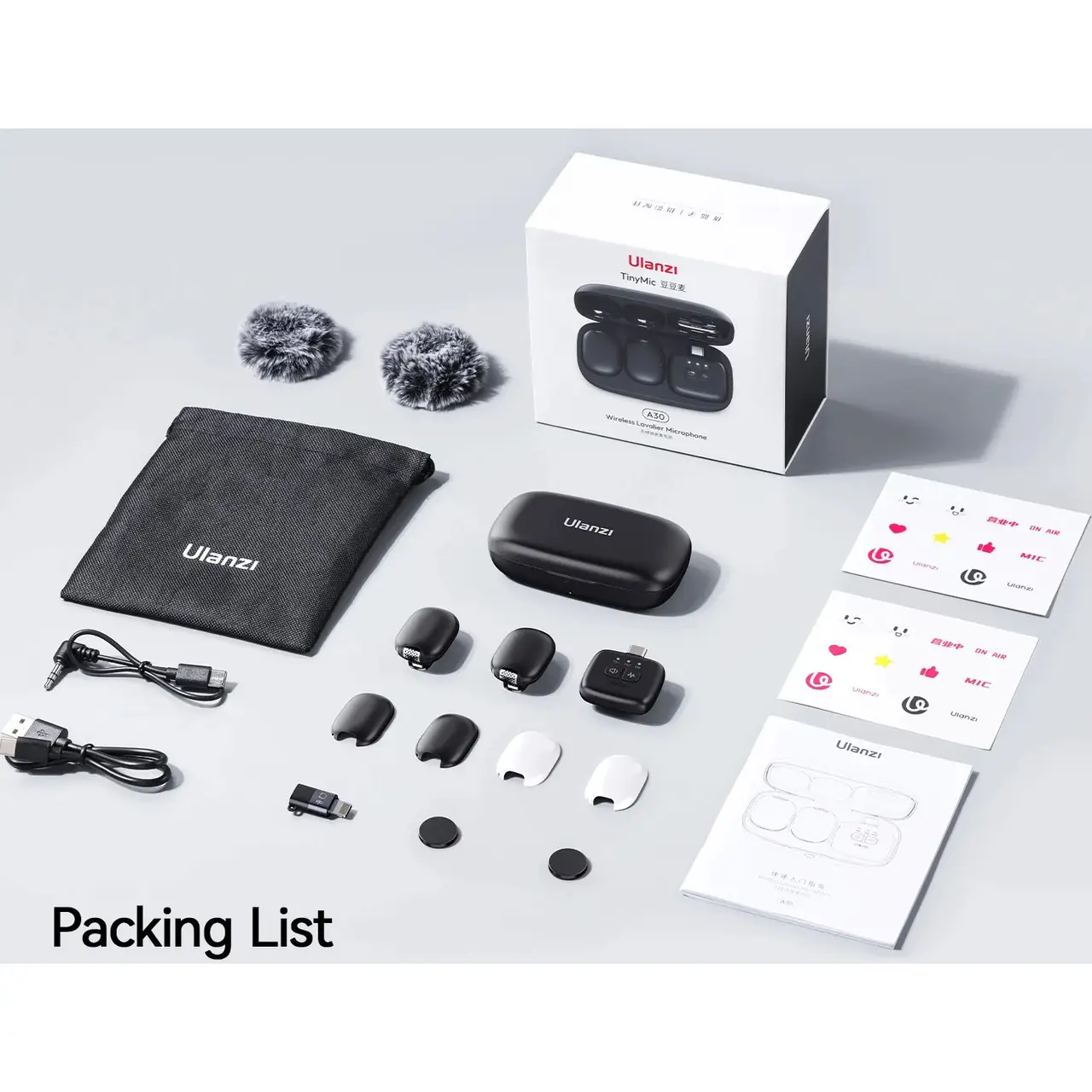 Микрофонная система беспроводная Ulanzi Vijim A30 Tiny Microphone UV-A013GBW1 White - фото 3